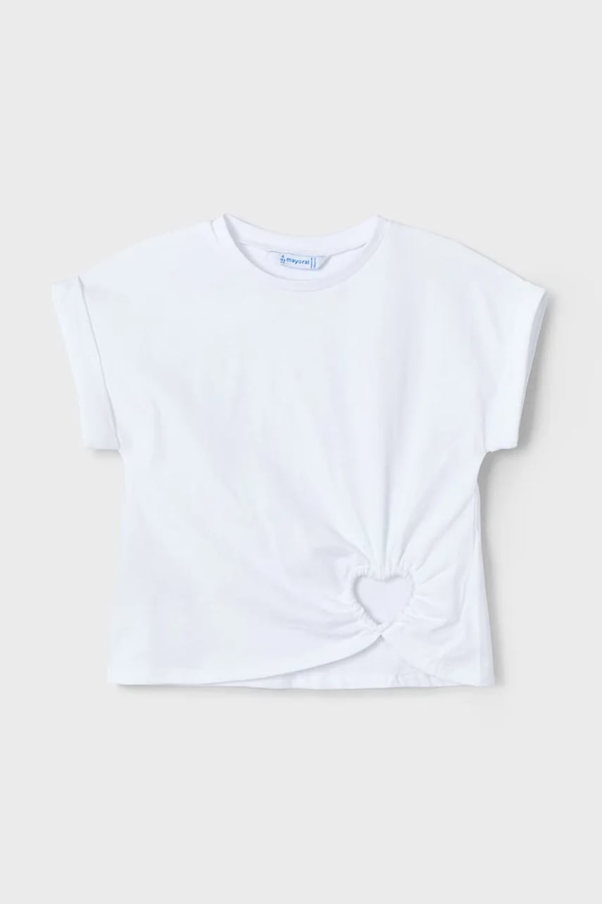 Детская хлопковая футболка Mayoral цвет белый 3006 Детская хлопковая футболка Mayoral цвет белый 3006