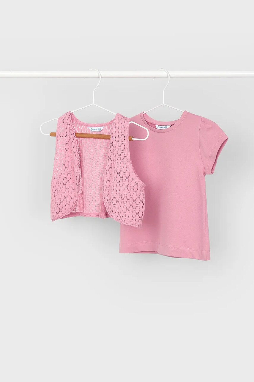 Mayoral tricou de bumbac pentru copii culoarea roz, 3007