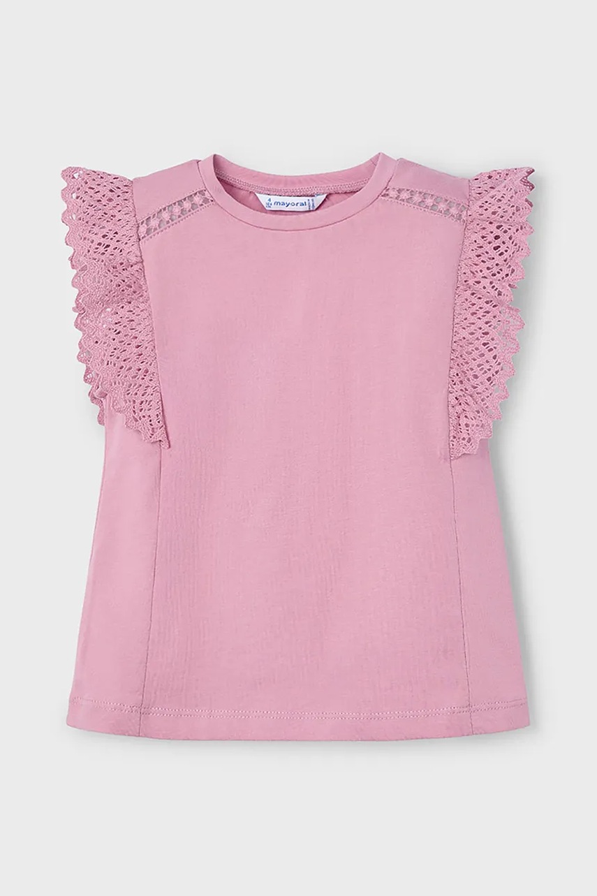 Mayoral tricou de bumbac pentru copii culoarea roz, 3010