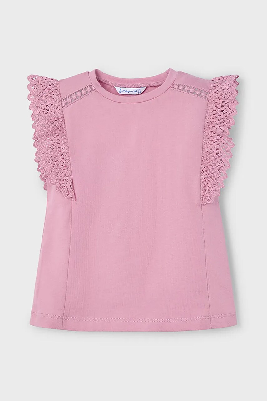Mayoral tricou de bumbac pentru copii culoarea roz, 3010 Mayoral tricou de bumbac pentru copii culoarea roz, 3010