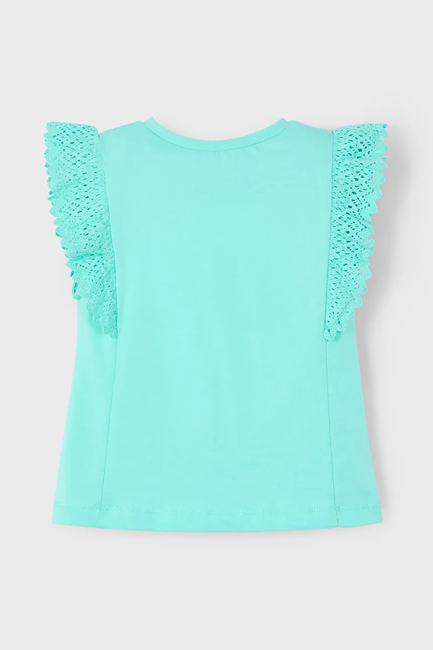 Дитяча бавовняна футболка Mayoral колір бірюзовий 3010