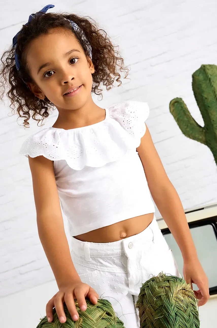 Mayoral tricou de bumbac pentru copii culoarea alb, 3012