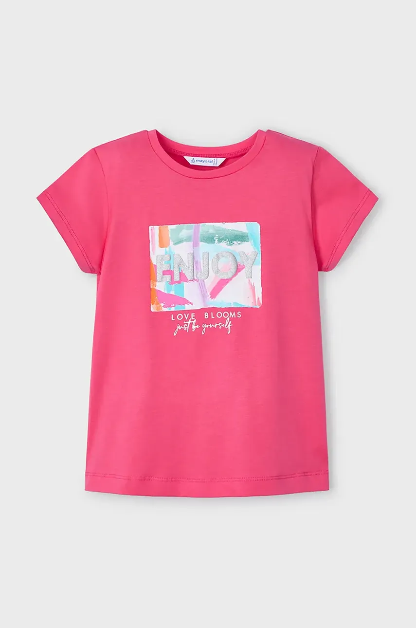 Mayoral tricou de bumbac pentru copii culoarea roz, 3014