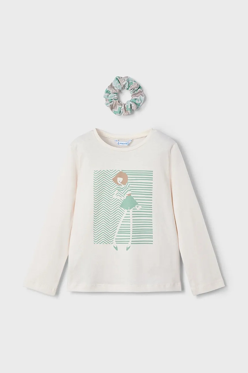 Mayoral longsleeve din bumbac pentru copii culoarea verde, 3016