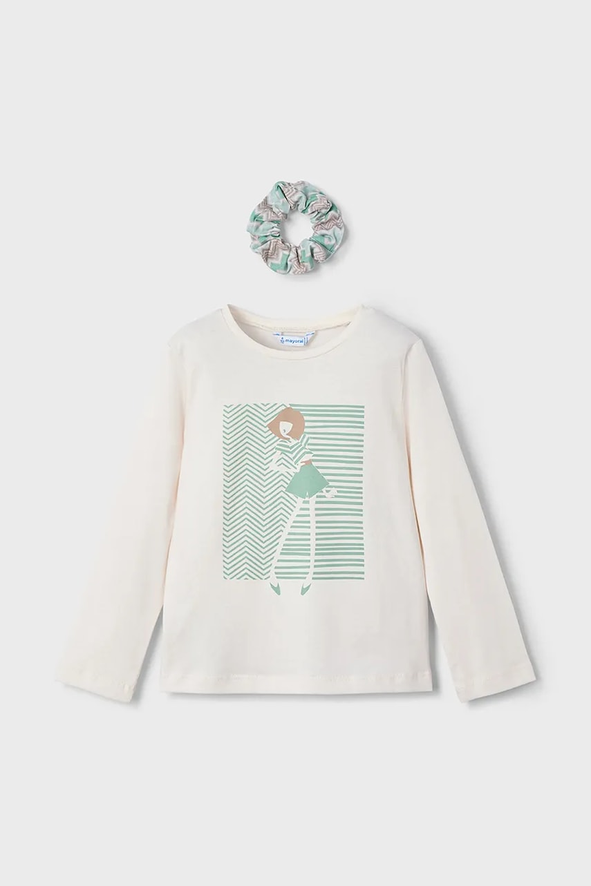 Mayoral longsleeve din bumbac pentru copii culoarea verde, 3016