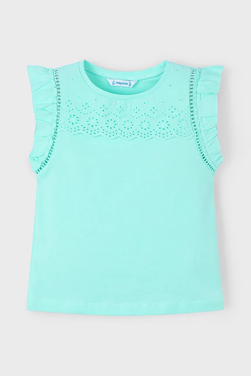 Mayoral tricou de bumbac pentru copii culoarea turcoaz, 3020