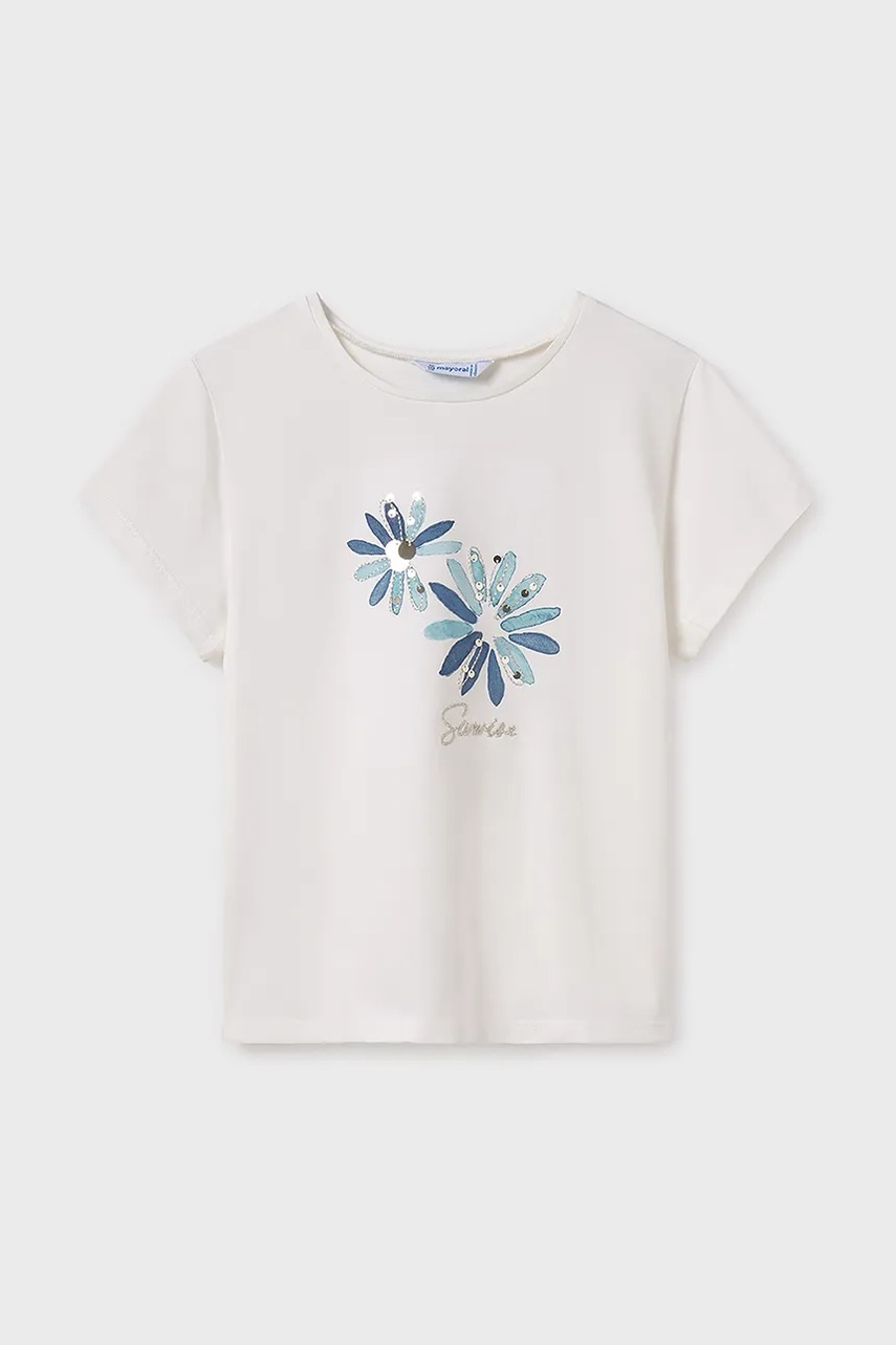 Детская футболка Mayoral цвет бежевый 6020 Детская футболка Mayoral цвет бежевый 6020