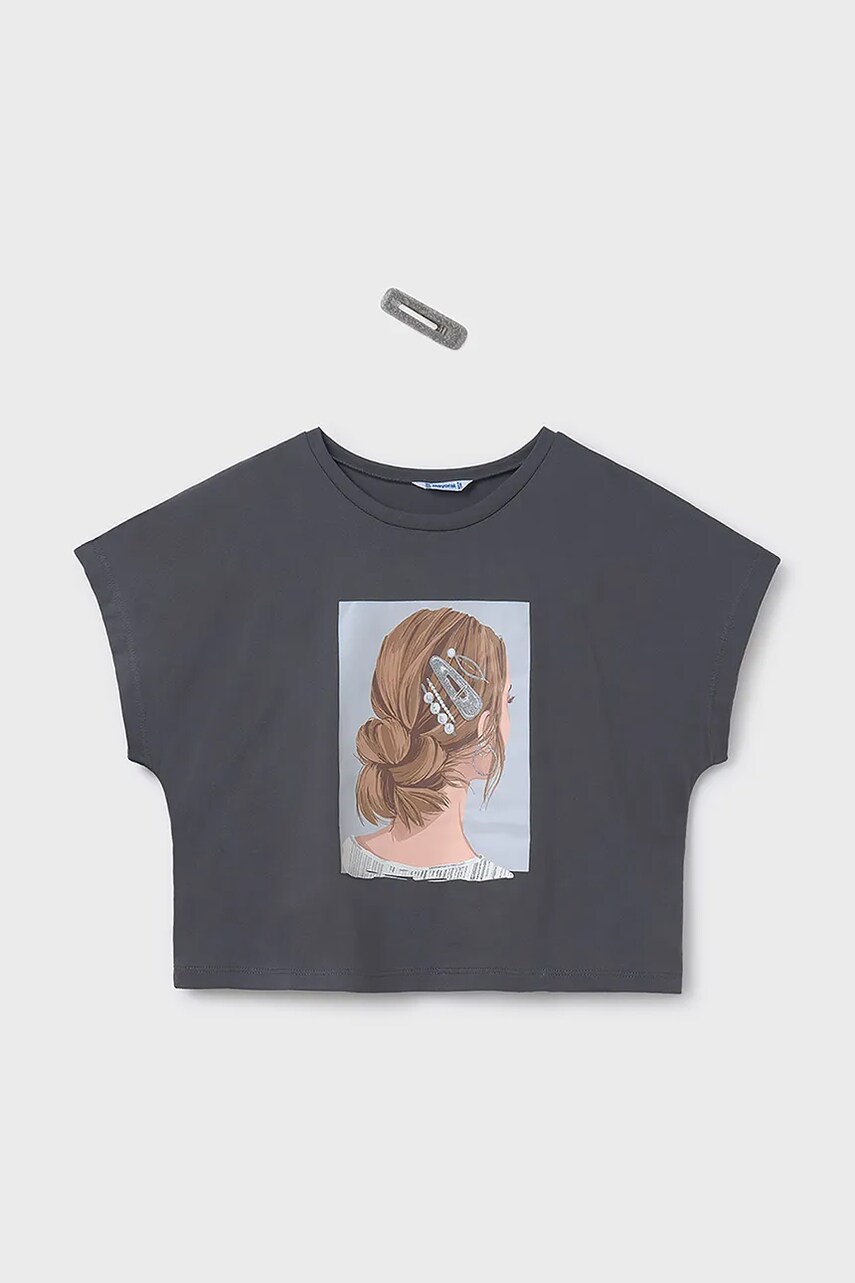 Mayoral tricou de bumbac pentru copii culoarea gri, 6021