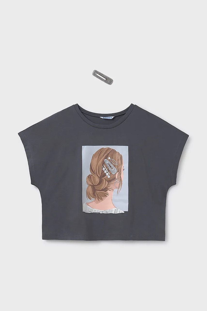 Mayoral tricou de bumbac pentru copii culoarea gri, 6021