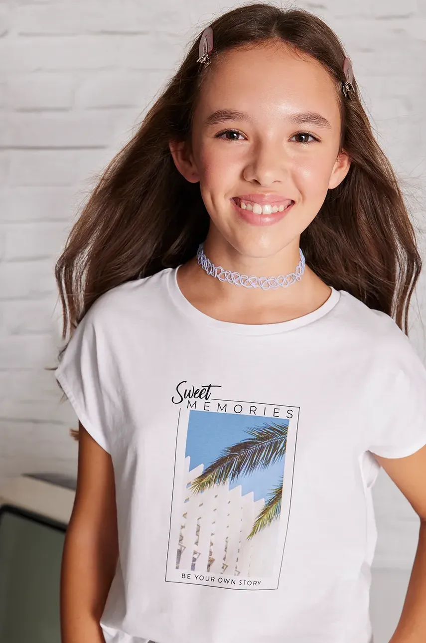 Mayoral tricou de bumbac pentru copii culoarea alb, 6026