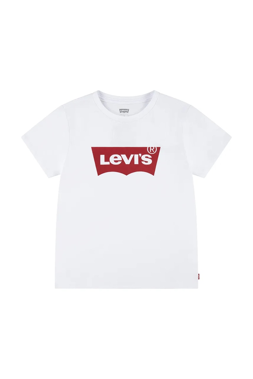 Levi's tricou de bumbac pentru copii BATWING TEE culoarea alb, 4EK825 Levi's tricou de bumbac pentru copii BATWING TEE culoarea alb, 4EK825