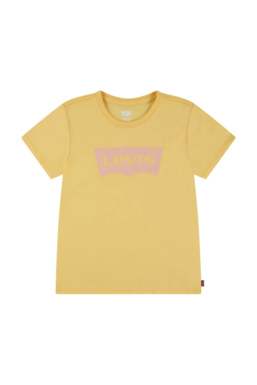 Levi's tricou de bumbac pentru copii BATWING TEE culoarea galben, 4EK825 Levi's tricou de bumbac pentru copii BATWING TEE culoarea galben, 4EK825