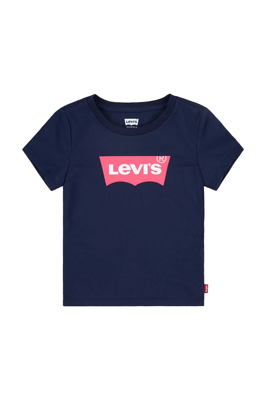 Levi's tricou de bumbac pentru copii BATWING TEE culoarea albastru marin, 4EK825 Levi's tricou de bumbac pentru copii BATWING TEE culoarea albastru marin, 4EK825