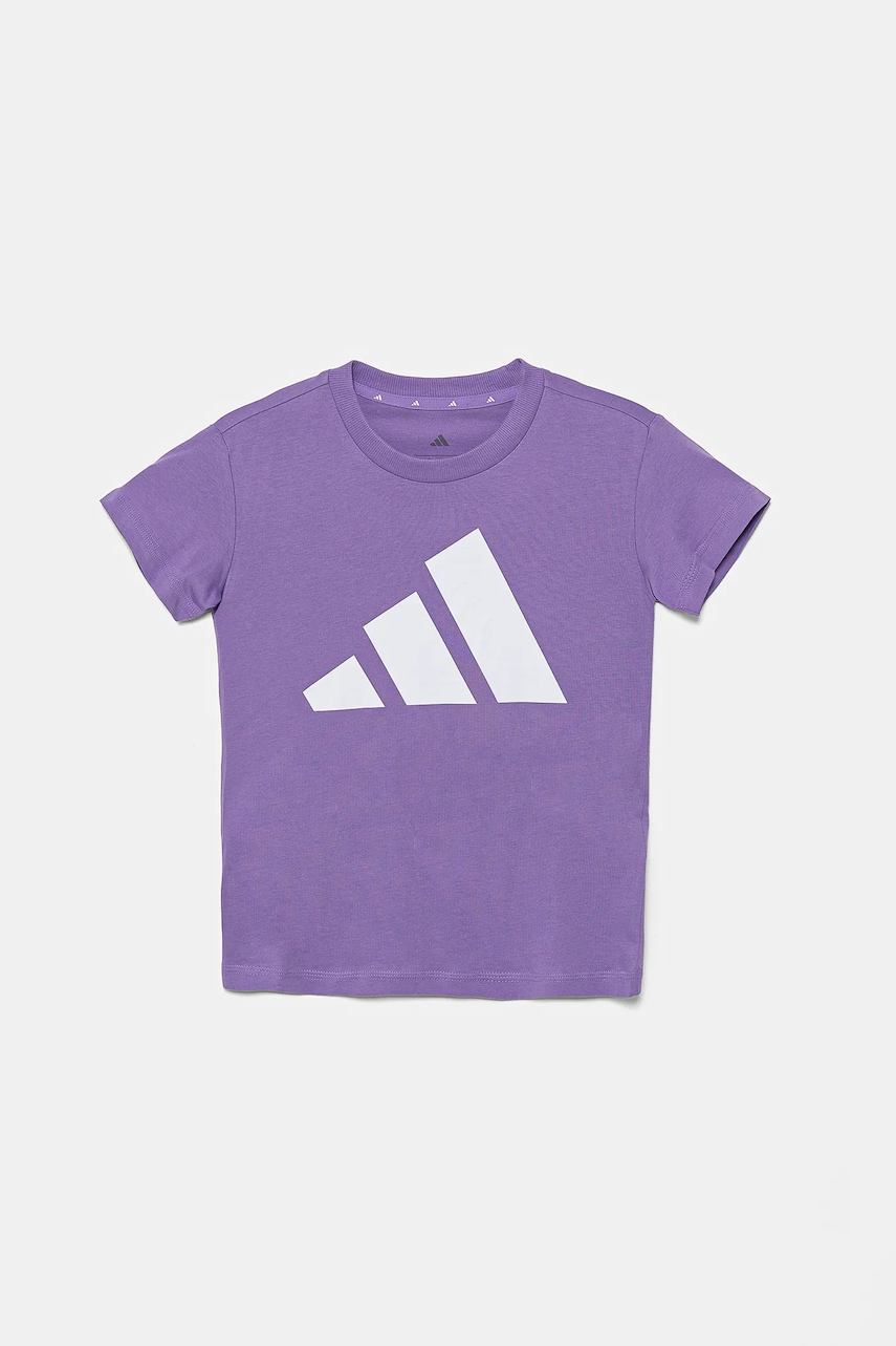 adidas tricou de bumbac pentru copii culoarea violet, JC9625 adidas tricou de bumbac pentru copii culoarea violet, JC9625