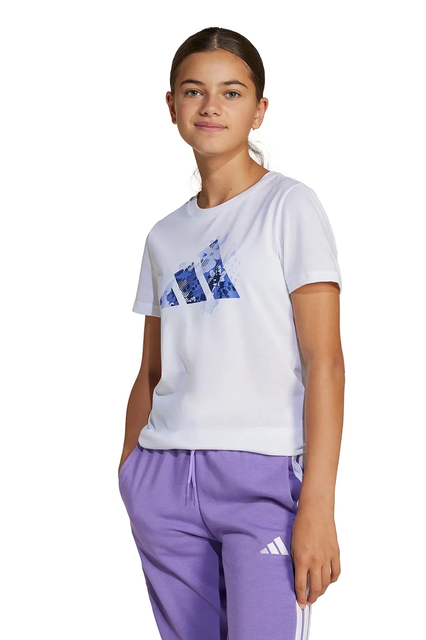 adidas tricou copii culoarea alb, JI9089