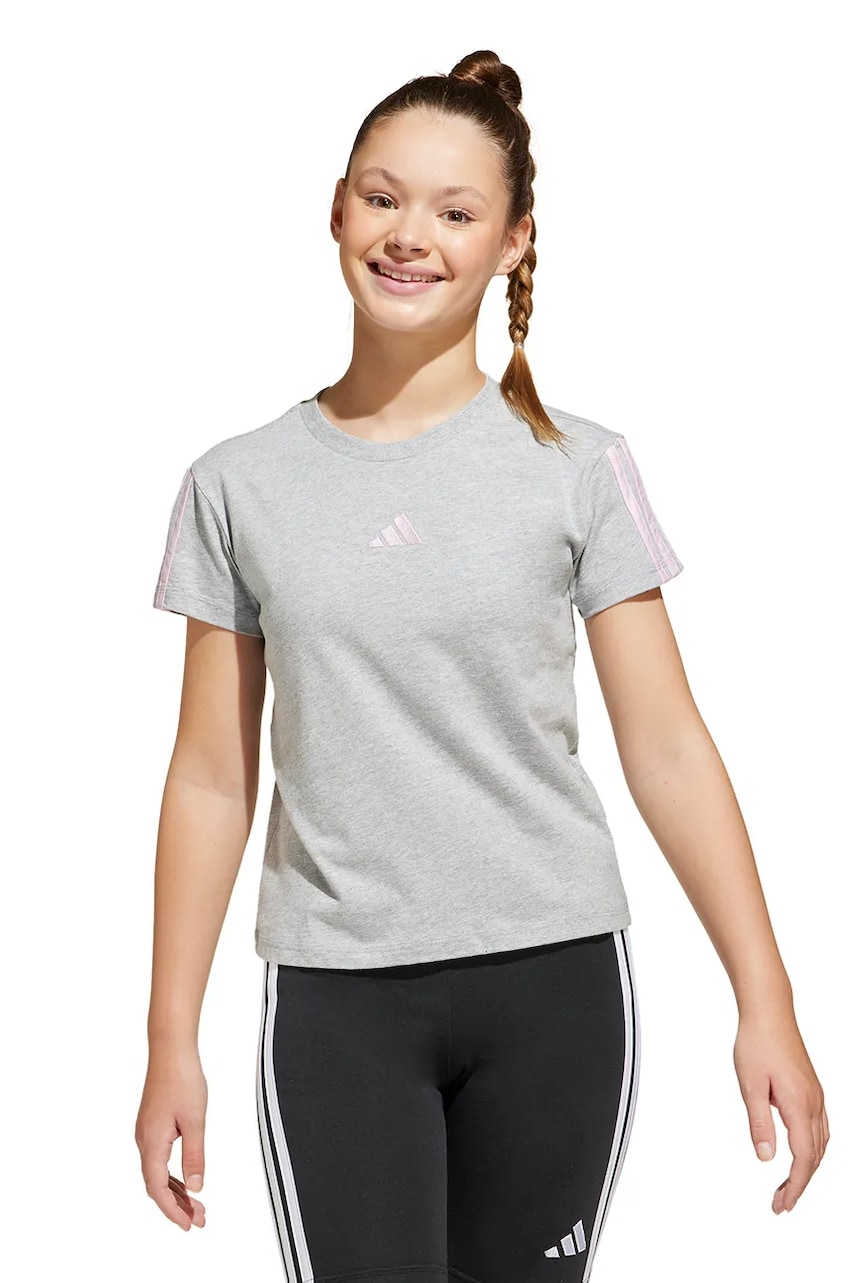 adidas tricou de bumbac pentru copii culoarea gri, JJ0944