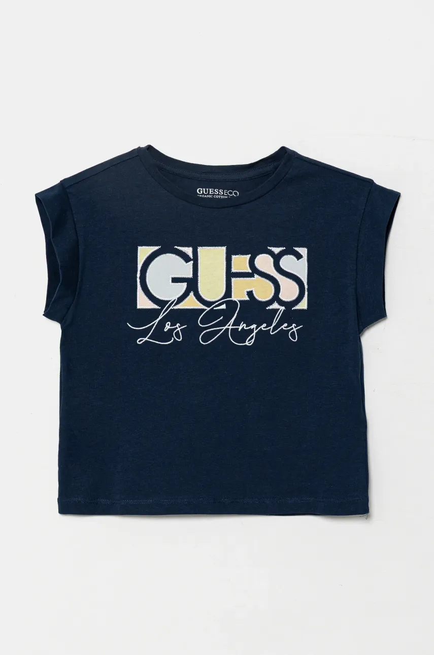Levně Dětské tričko Guess tmavomodrá barva, J5GI14 K6YW4