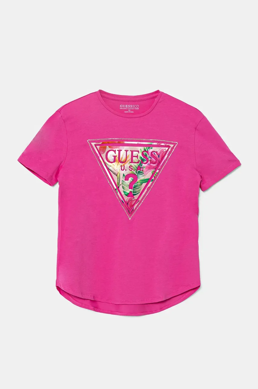 Levně Dětské tričko Guess růžová barva, J5GI15 K6YW4