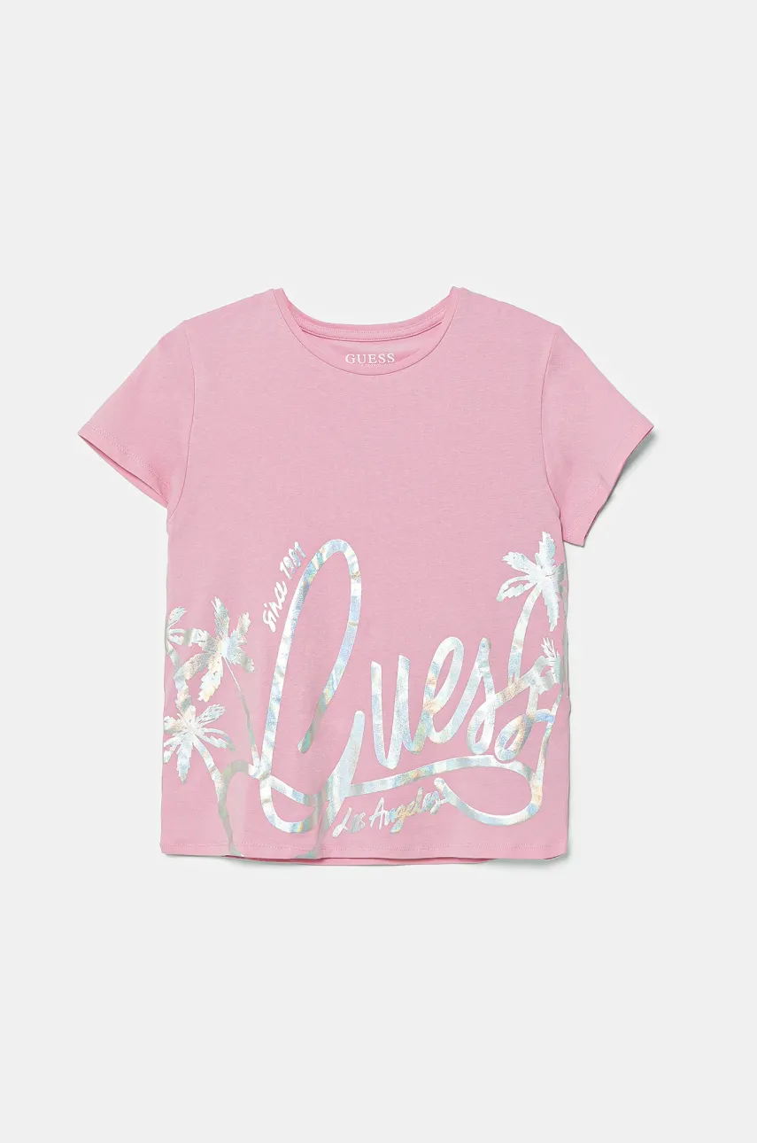 Levně Dětské tričko Guess růžová barva, J5GI29 K6YW4