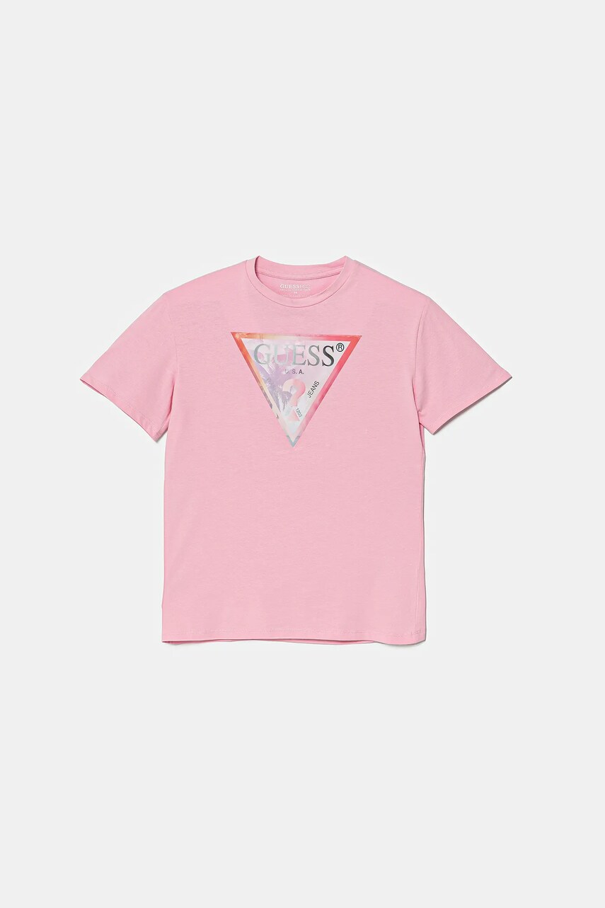 Levně Dětské tričko Guess růžová barva, J5GI34 K6YW4