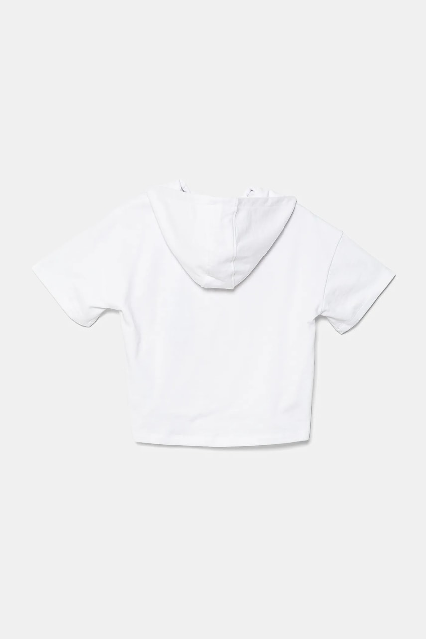 Детская хлопковая кофта Guess цвет белый с капюшоном с аппликацией J5GQ02 KA6R4 в Житомире Детская хлопковая кофта Guess цвет белый с капюшоном с аппликацией J5GQ02 KA6R4 в Житомире