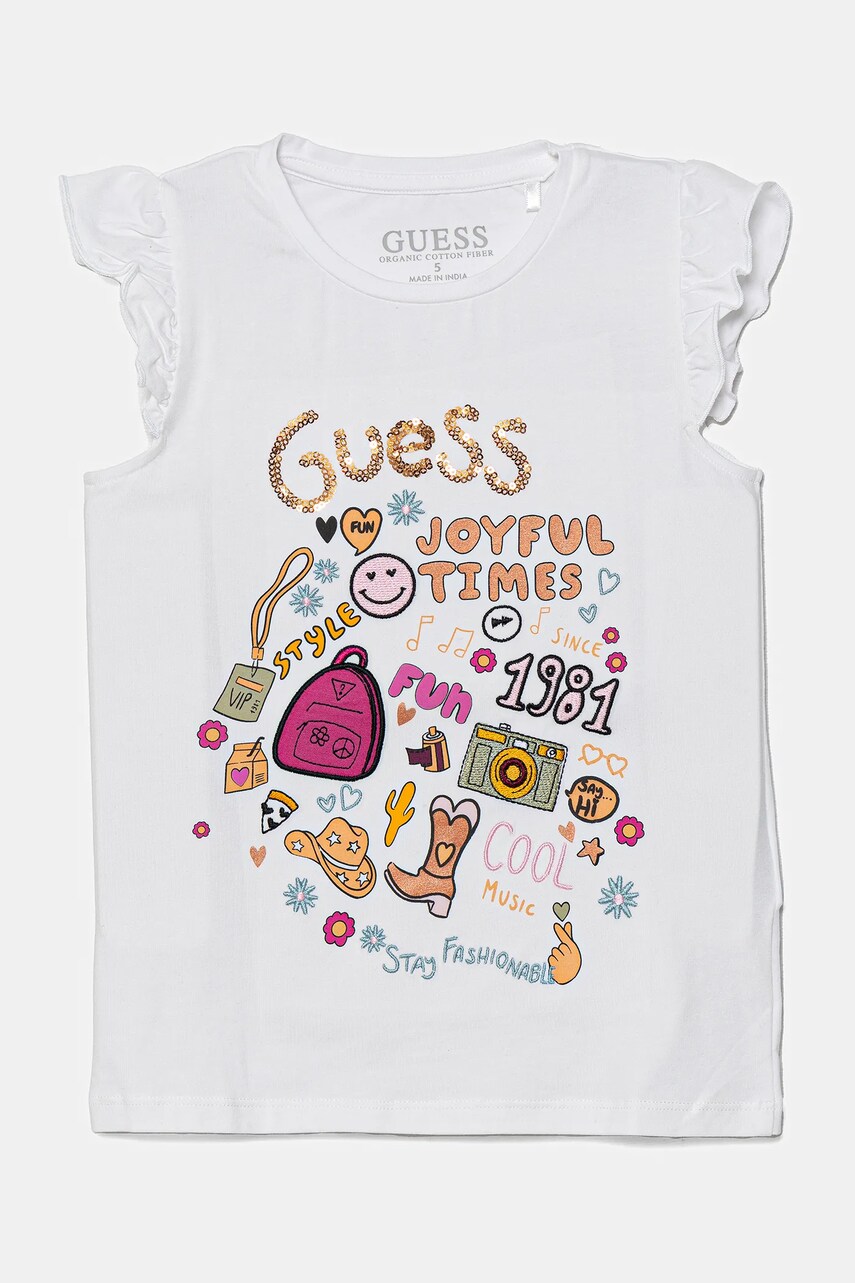 

Детска тениска Guess в бяло K5GI11 K6YW4, Бял