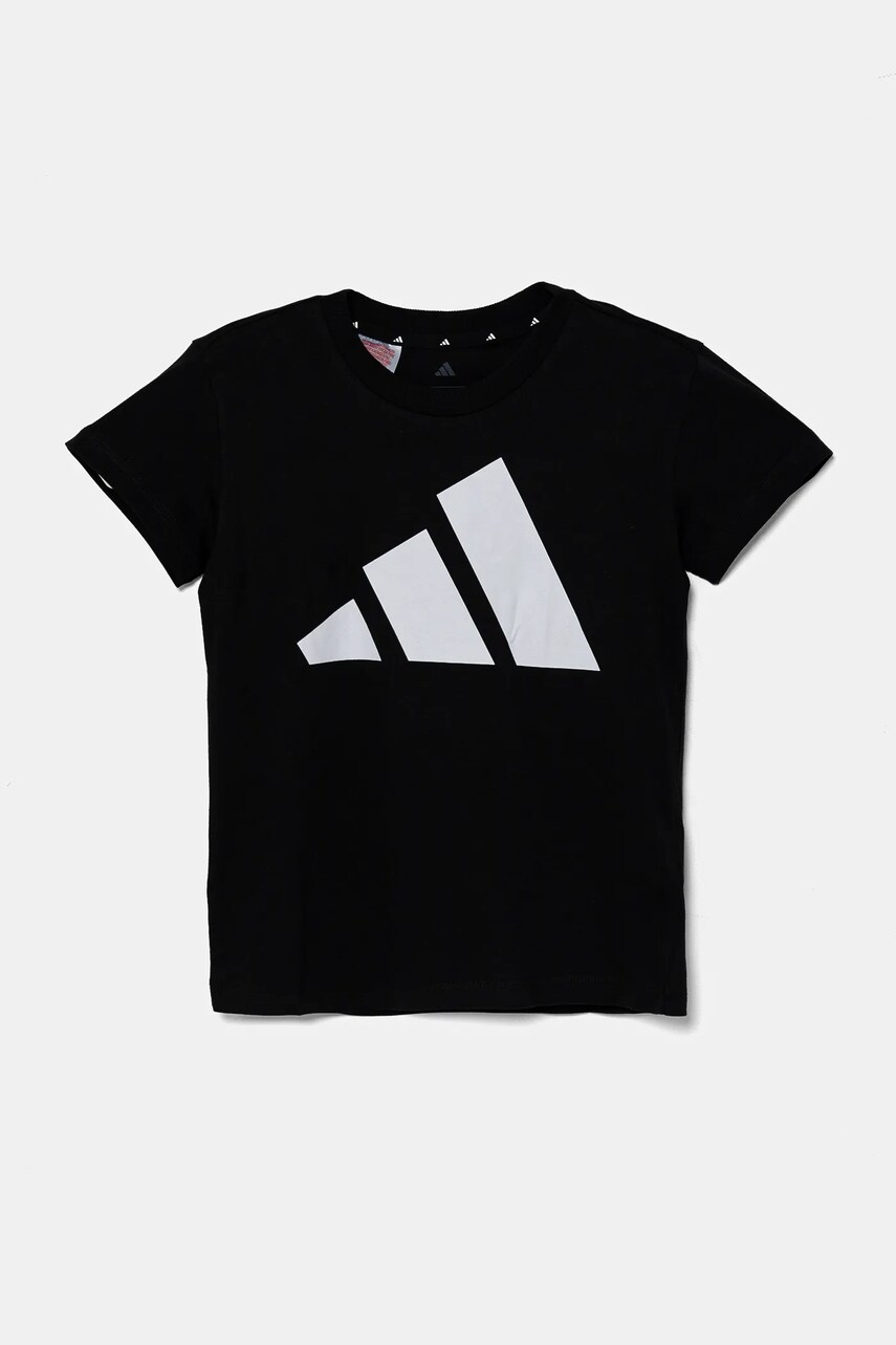 Levně Dětské bavlněné tričko adidas černá barva, JC9624