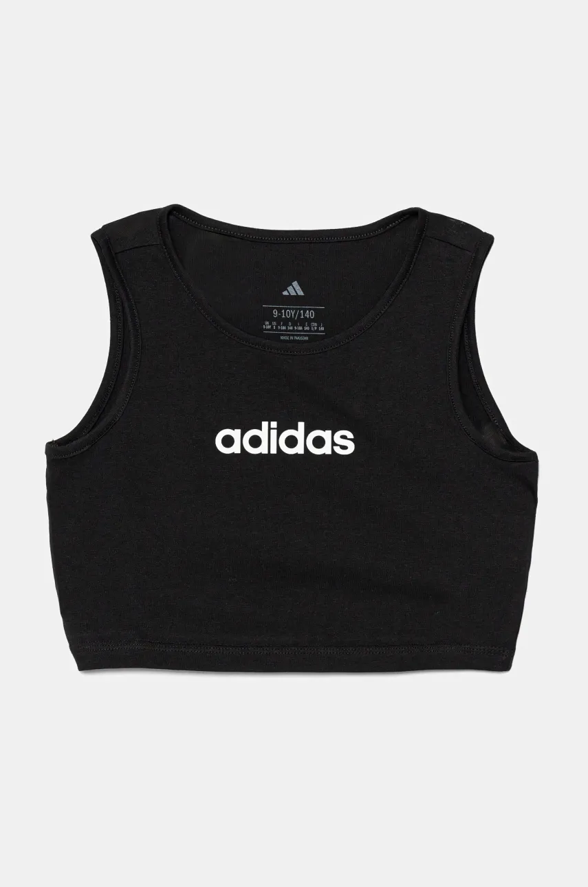 adidas top din bumbac pentru copii culoarea negru, JC9732