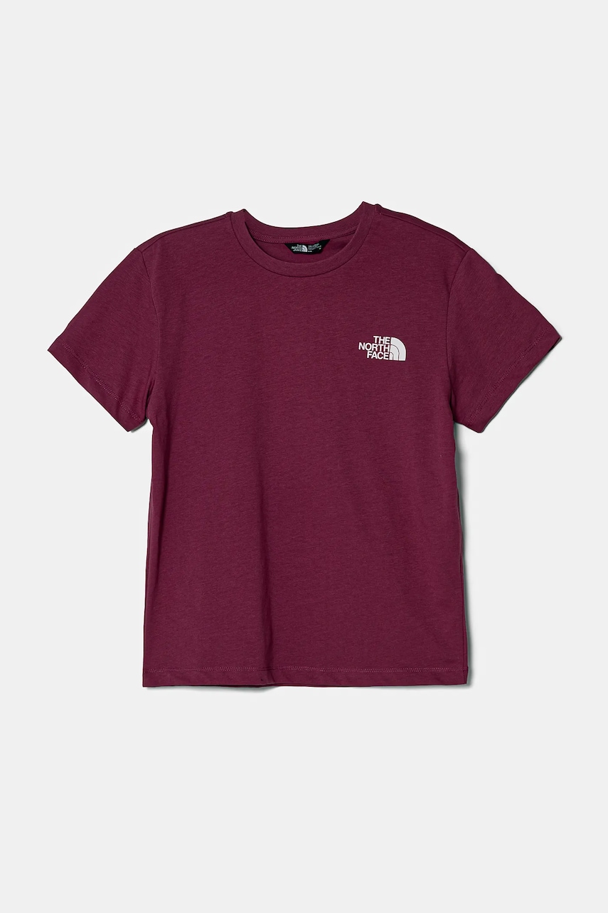 The North Face tricou de bumbac pentru copii BOX NSE S/S RELAXED TEE culoarea roz, NF0A8CJB6EO1