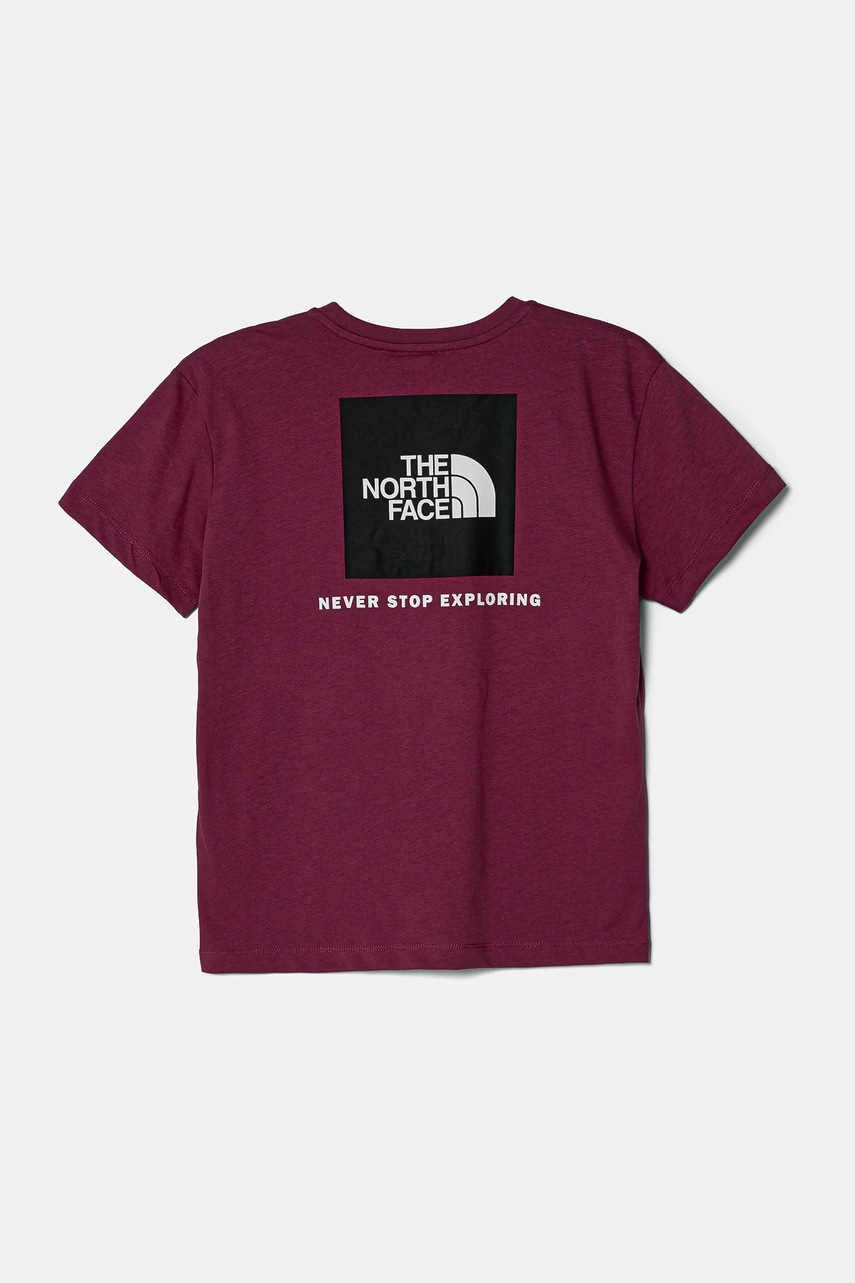 Дитяча бавовняна футболка The North Face BOX NSE S/S RELAXED TEE колір рожевий NF0A8CJB6EO1