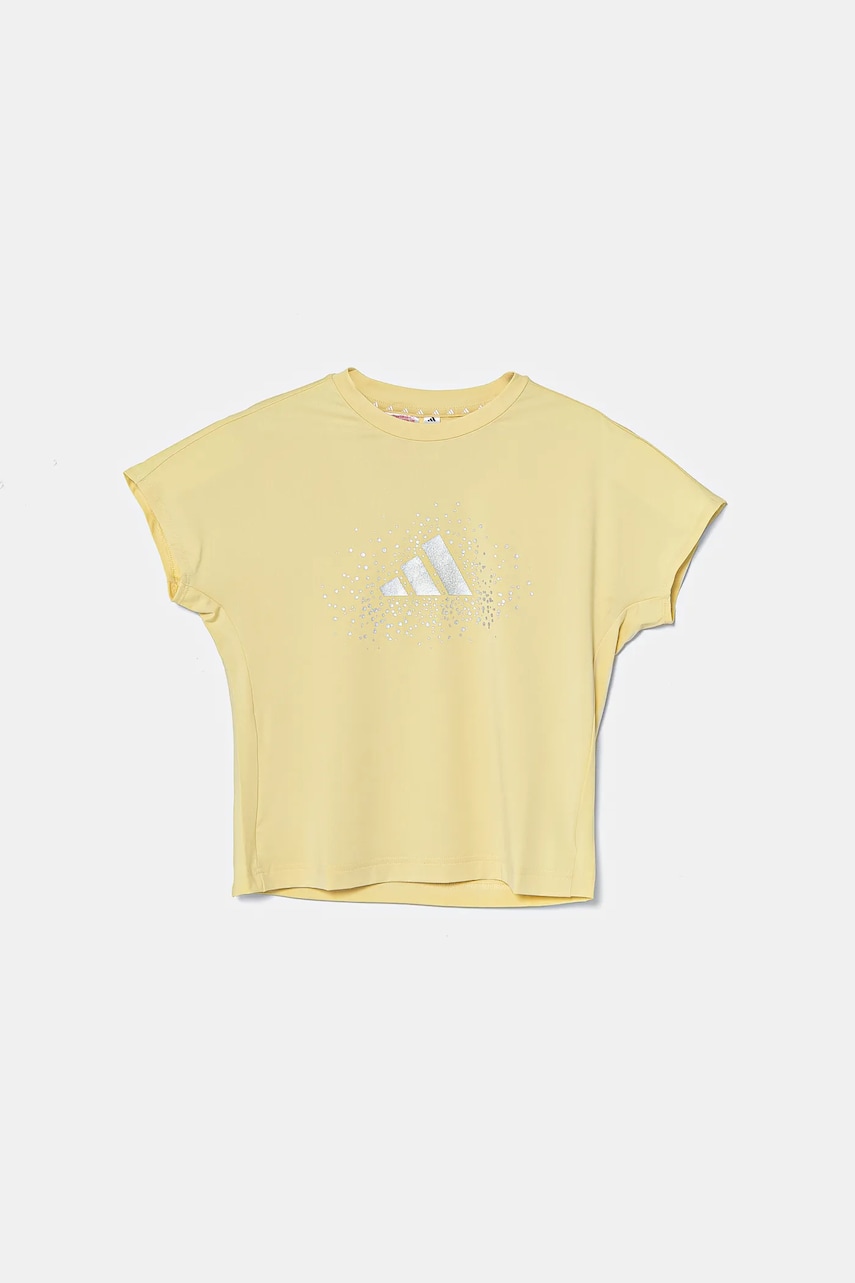 adidas tricou copii culoarea galben, JC7447 adidas tricou copii culoarea galben, JC7447
