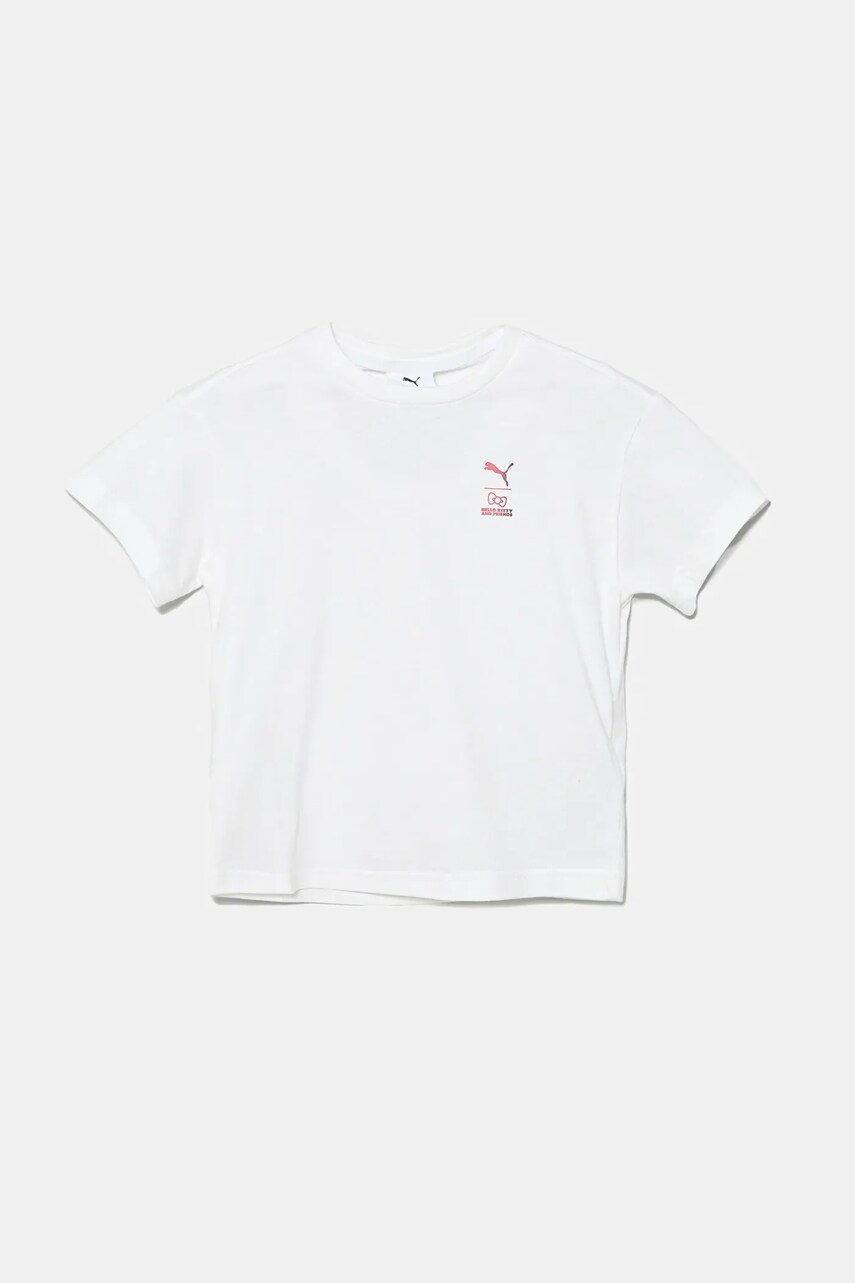 Puma tricou de bumbac pentru copii HELLO KITTY & FRIENDS Relaxed Graphic Tee culoarea alb, 630062