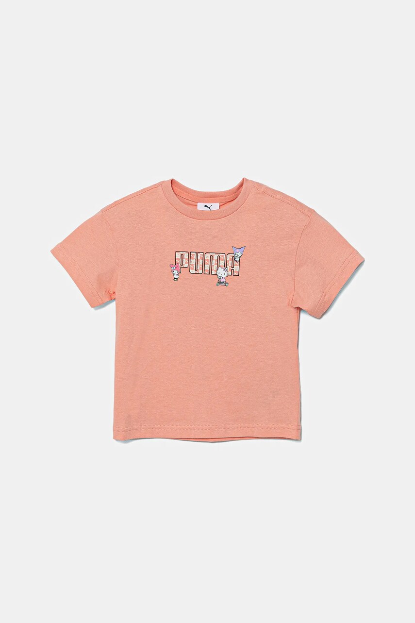 Puma tricou de bumbac pentru copii HELLO KITTY & FRIENDS Relaxed Graphic Tee culoarea portocaliu, 630062