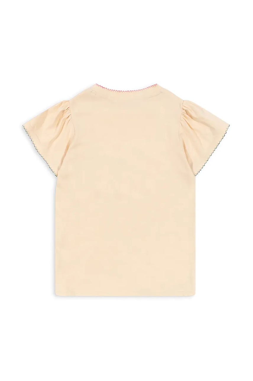 Детская хлопковая футболка Konges Sløjd FAMO PUFF TEE GOTS цвет бежевый KS102603