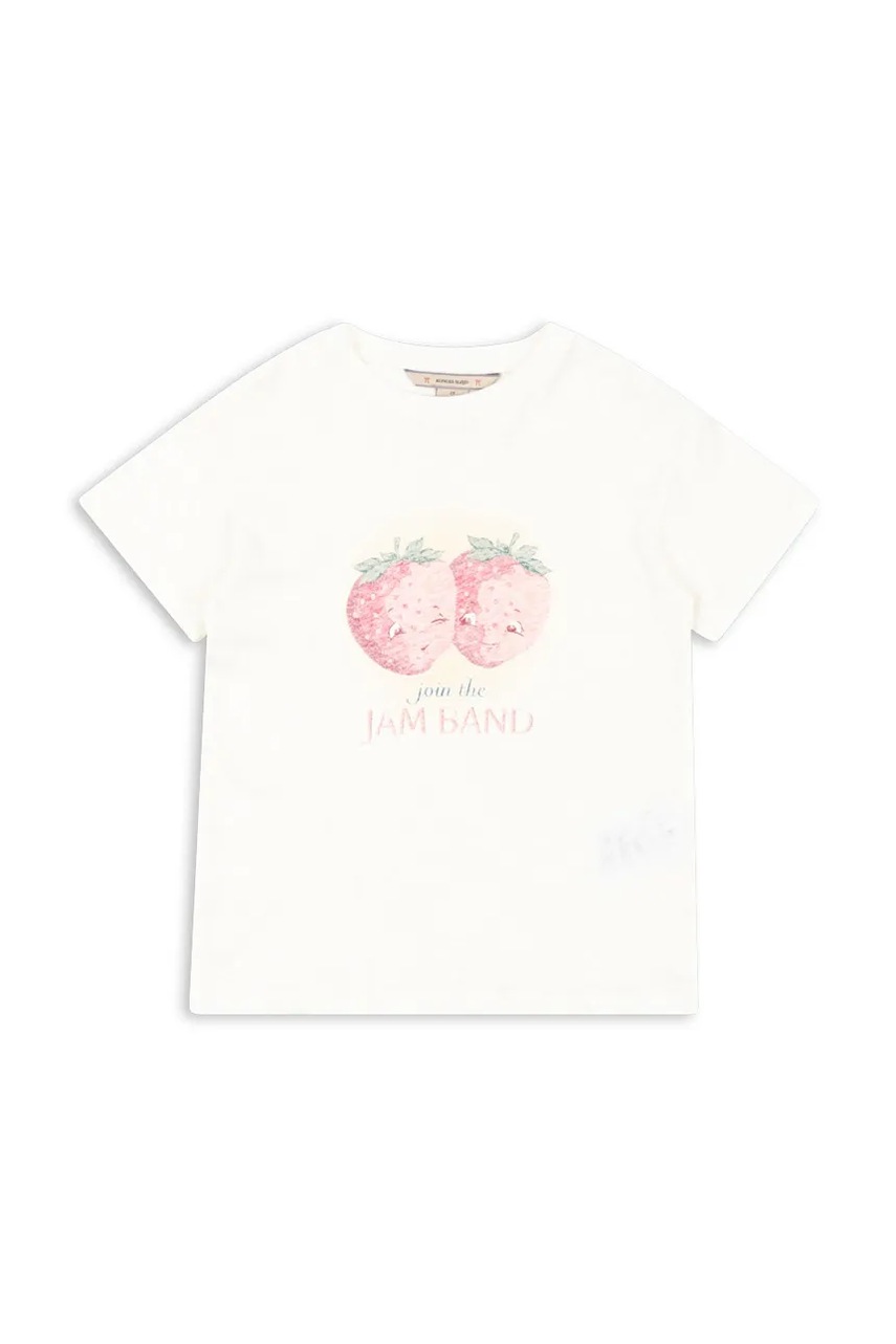 Детская футболка с добавлением льна Konges Sløjd ERA TEE OCS цвет белый KS103194