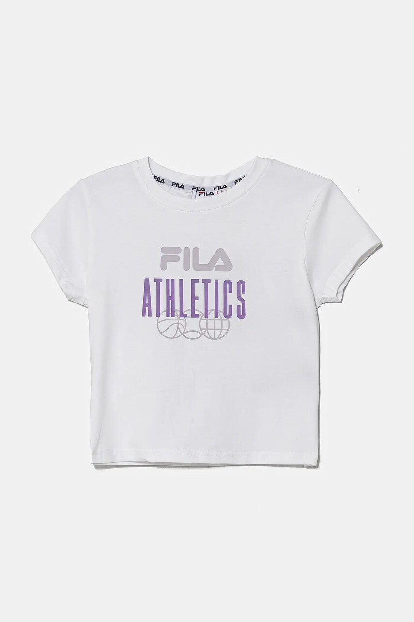 Fila tricou de bumbac pentru copii ISNY culoarea alb, FAT0635