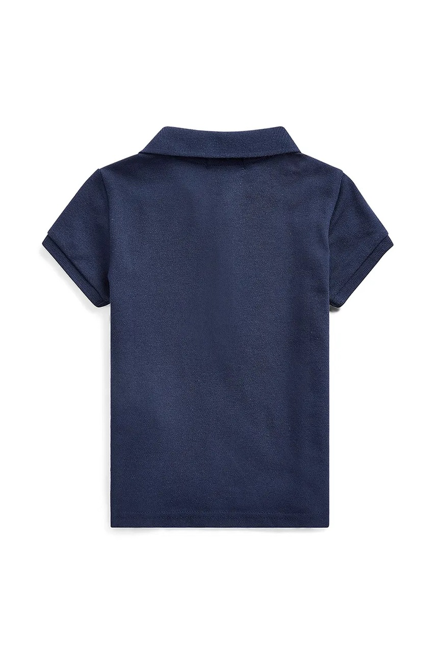 Детское хлопковое поло Polo Ralph Lauren цвет синий с воротником 312573242008 Детское хлопковое поло Polo Ralph Lauren цвет синий с воротником 312573242008