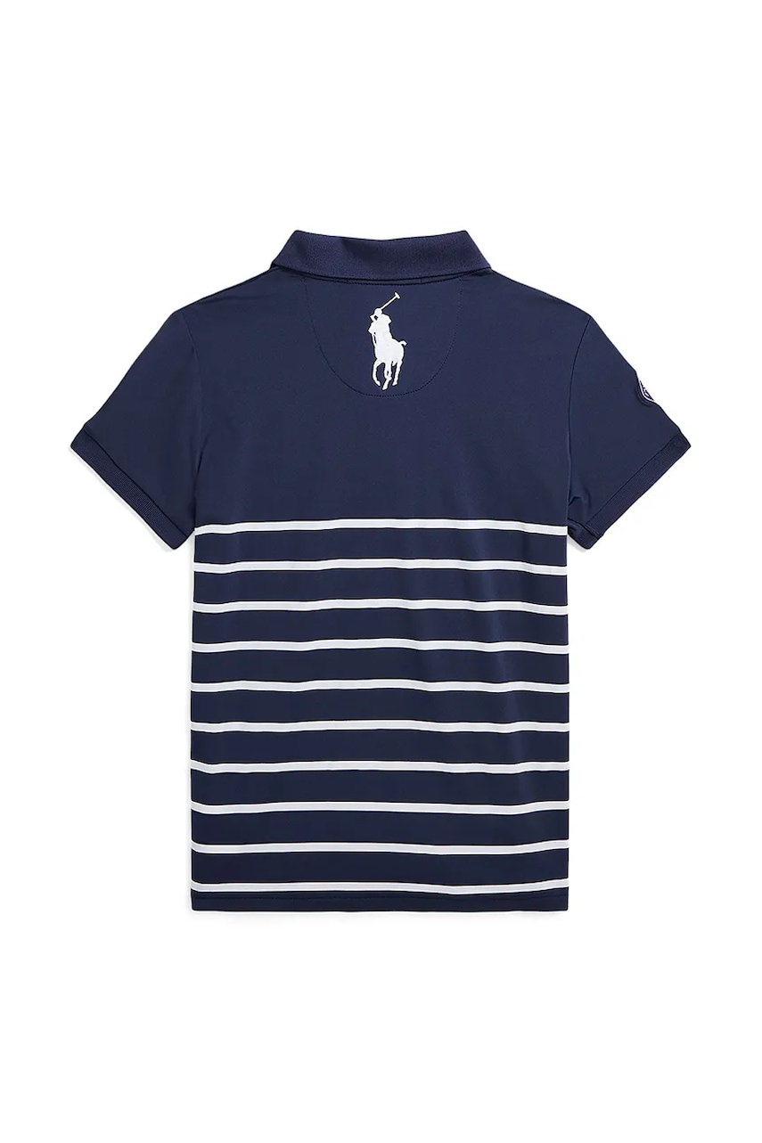 Детское поло Polo Ralph Lauren Wimbledon Collection цвет синий с воротником 313950162001 Детское поло Polo Ralph Lauren Wimbledon Collection цвет синий с воротником 313950162001