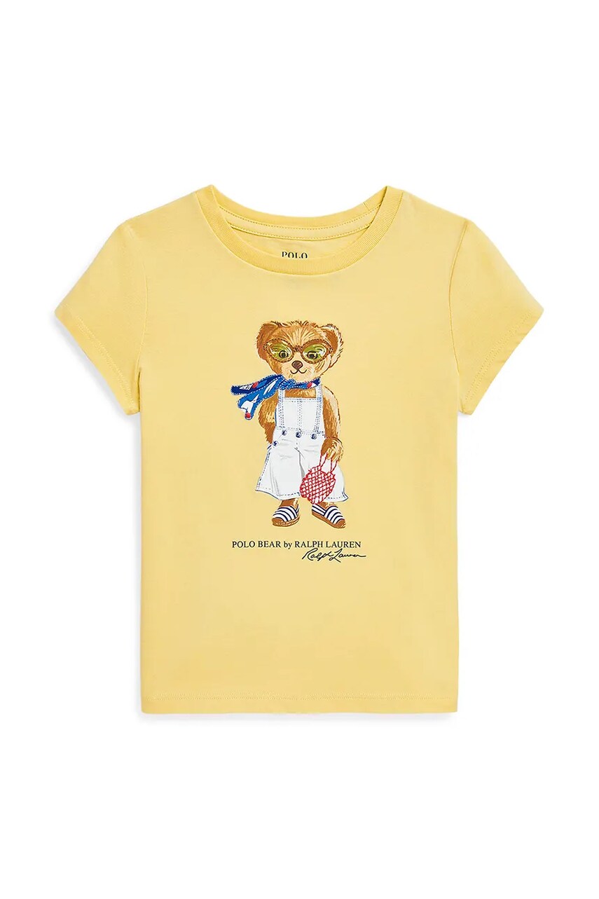 Levně Dětské bavlněné tričko Polo Ralph Lauren žlutá barva, 312965226002