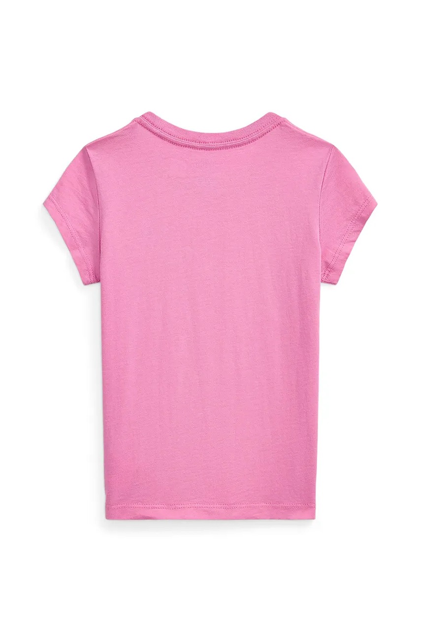 Детская хлопковая футболка Polo Ralph Lauren цвет розовый 312833549081