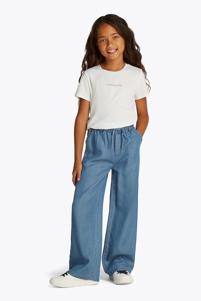 

Детска памучна тениска Tommy Hilfiger в бяло KG0KG08527, Бял