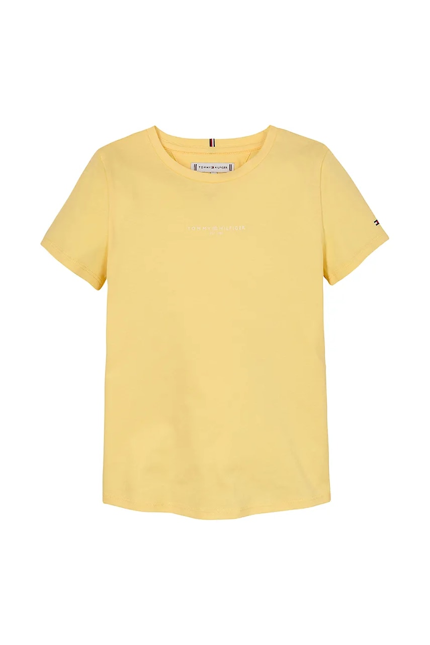 Детская хлопковая футболка Tommy Hilfiger цвет жёлтый KG0KG08527 Детская хлопковая футболка Tommy Hilfiger цвет жёлтый KG0KG08527