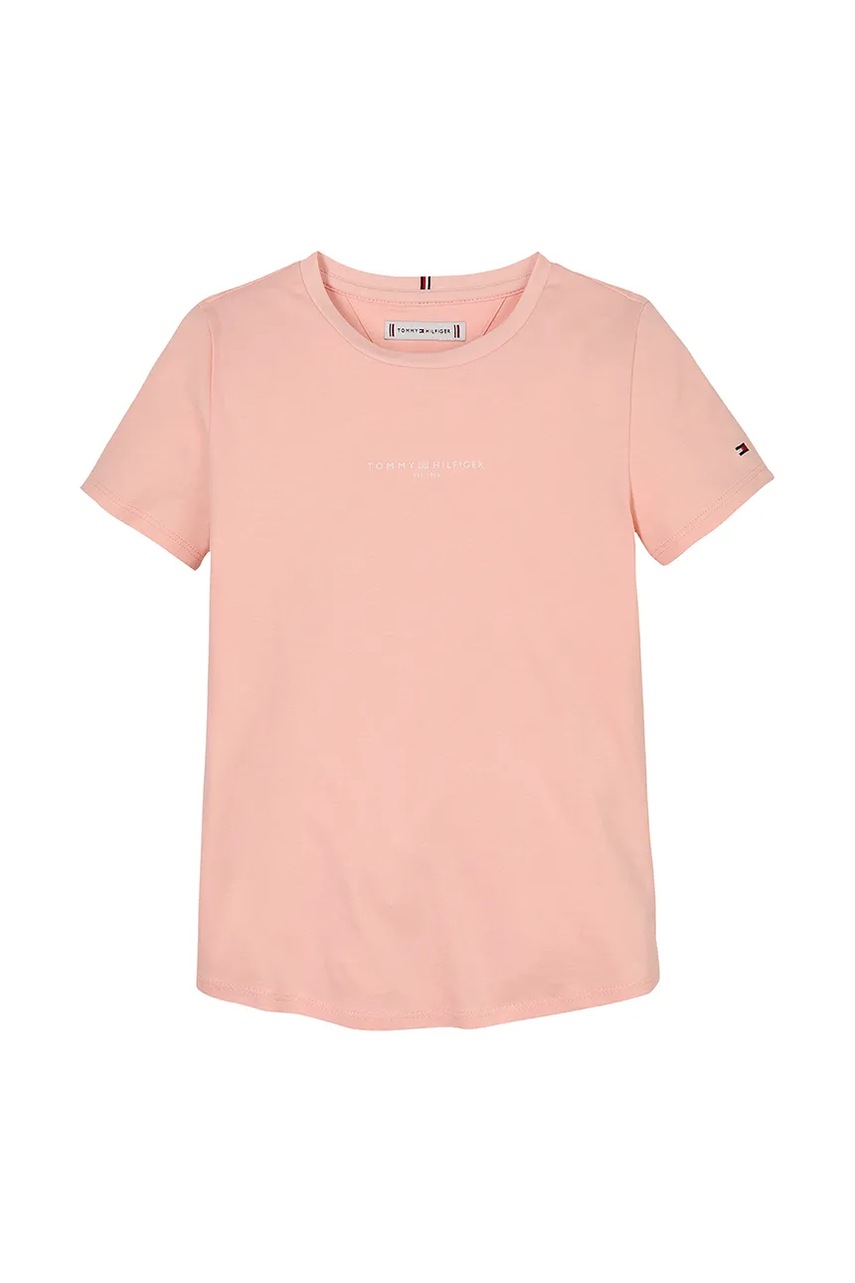 Детская хлопковая футболка Tommy Hilfiger цвет розовый KG0KG08527