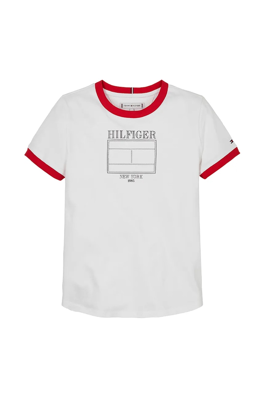 Детская хлопковая футболка Tommy Hilfiger цвет белый KG0KG08528 Детская хлопковая футболка Tommy Hilfiger цвет белый KG0KG08528