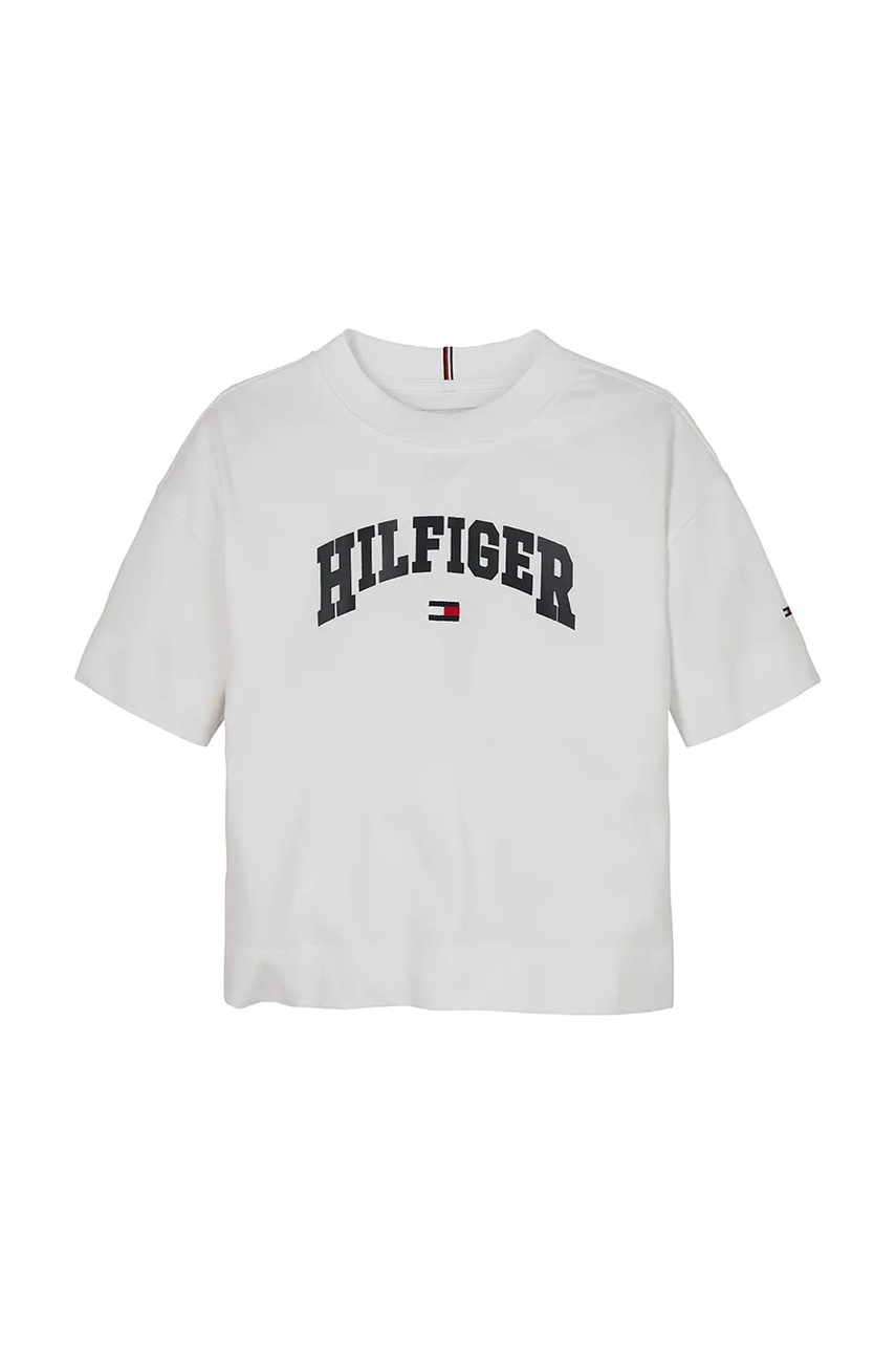 Детская хлопковая футболка Tommy Hilfiger цвет белый KG0KG08549