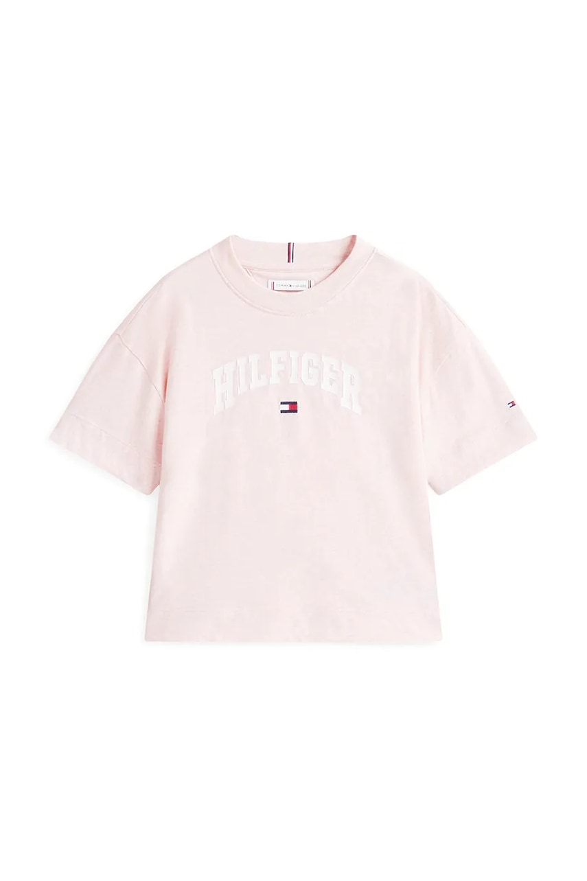 Детская хлопковая футболка Tommy Hilfiger цвет розовый KG0KG08549 Детская хлопковая футболка Tommy Hilfiger цвет розовый KG0KG08549