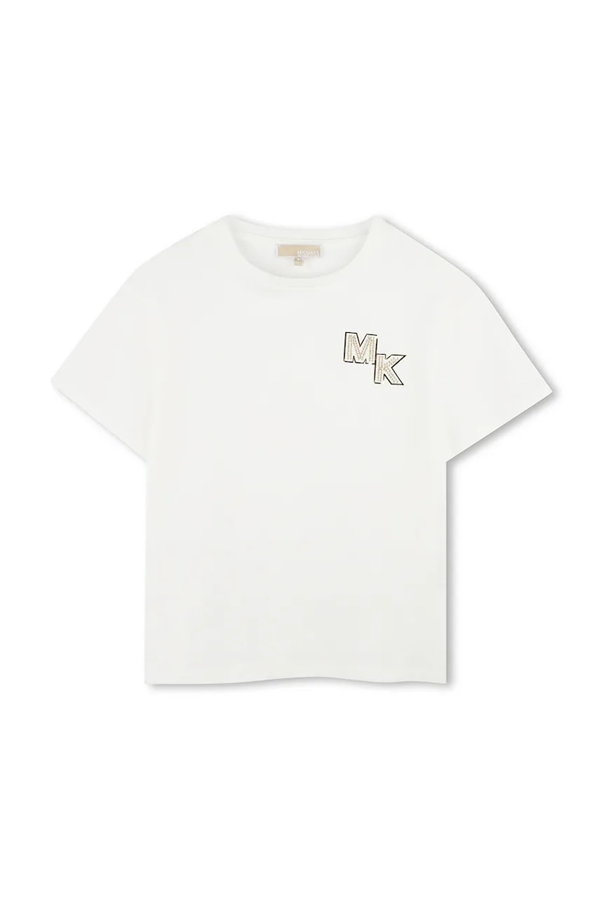 Детская хлопковая футболка Michael Kors цвет белый R30317 Детская хлопковая футболка Michael Kors цвет белый R30317