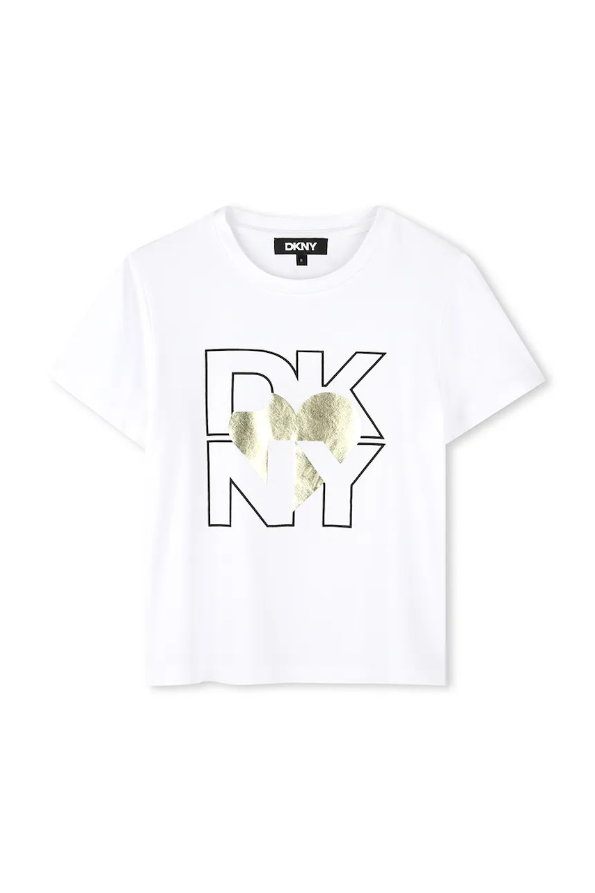 Дитяча футболка Dkny колір золотий D62305 Дитяча футболка Dkny колір золотий D62305