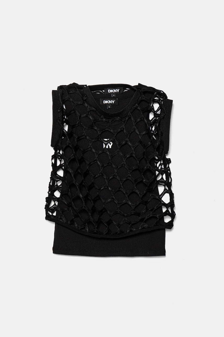 Dkny top copii culoarea negru, D62317 Dkny top copii culoarea negru, D62317