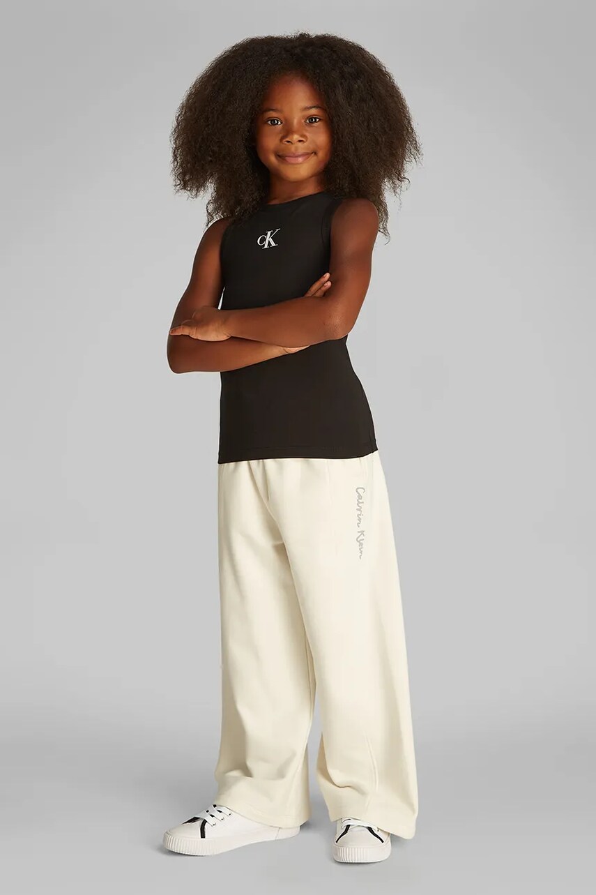 Levně Dětský top Calvin Klein Jeans černá barva, IG0IG02435